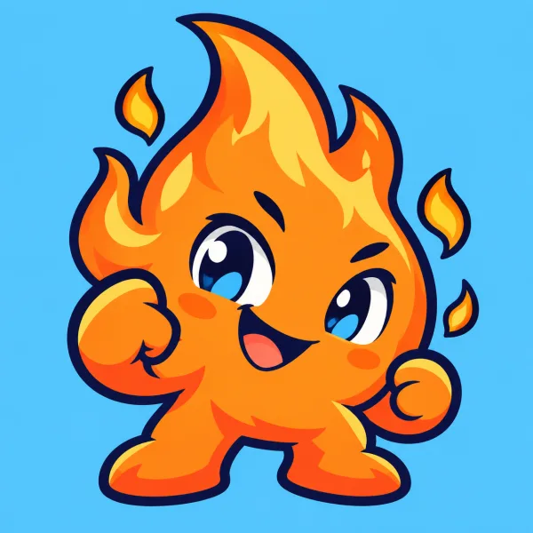 Ember, the Emberlane Studio fire mascot